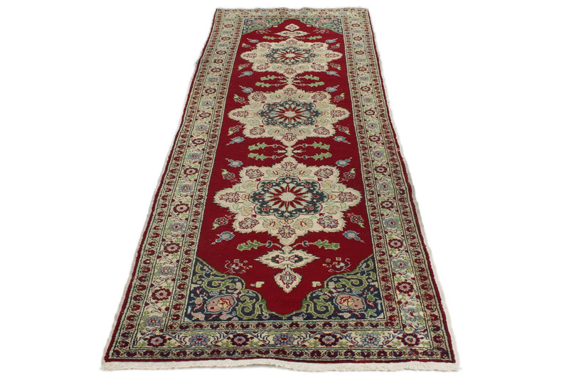 3x10 Red and Ivory Turkish Traditional Runner