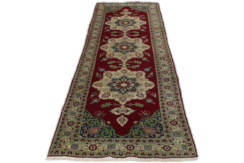 3x10 Red and Ivory Turkish Traditional Runner