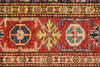 6x8 Ivory and Red Kazak Tribal Rug