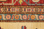 6x8 Ivory and Red Kazak Tribal Rug