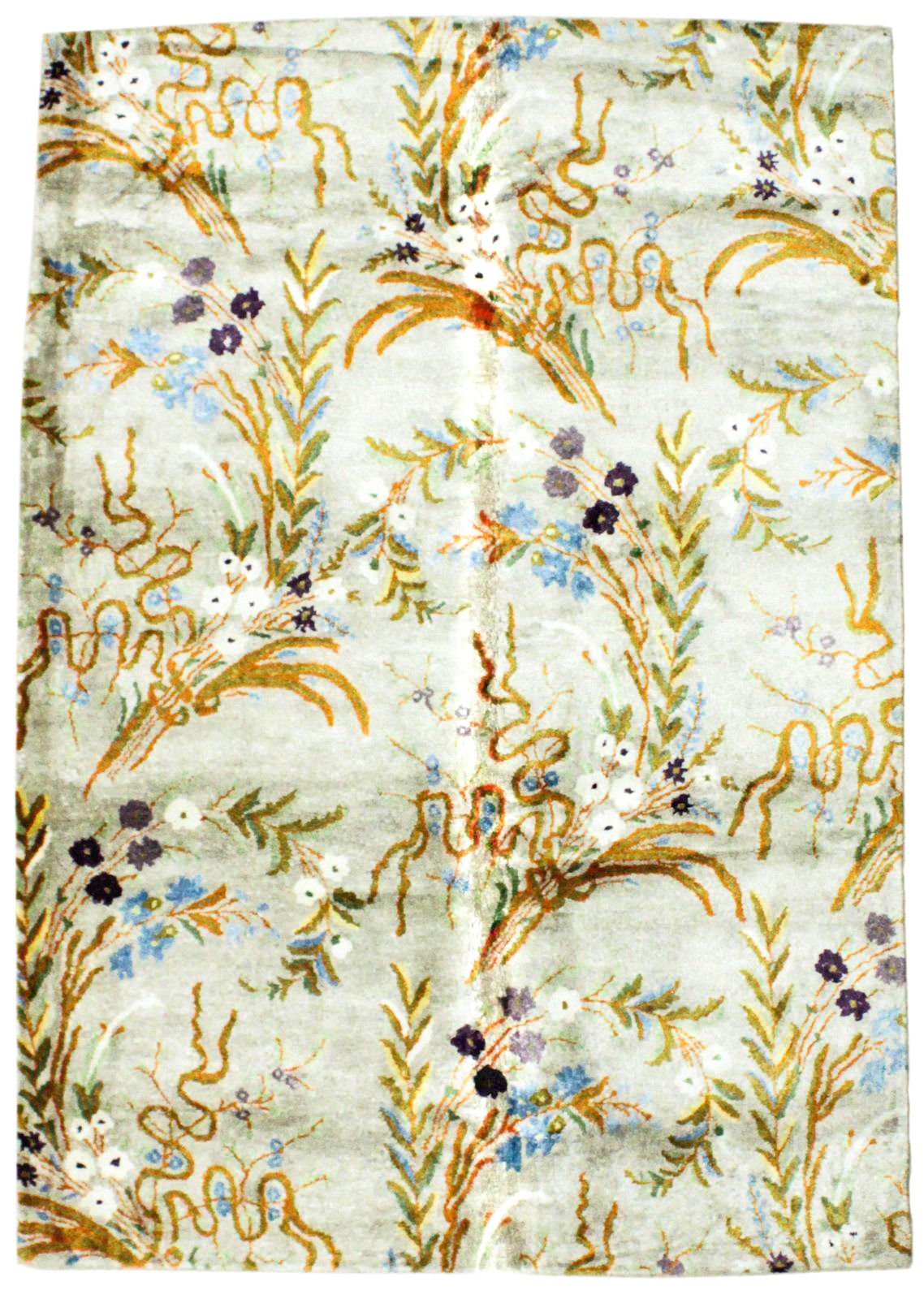 6x8 Gray and Gold Modern Contemporary Rug