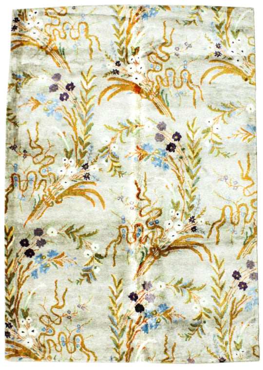 6x8 Gray and Gold Modern Contemporary Rug