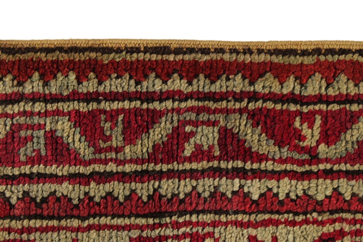 13x25 Red and Ivory Turkish Oushak Rug