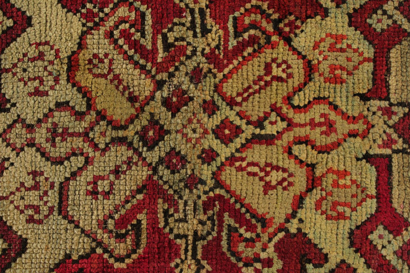 13x25 Red and Ivory Turkish Oushak Rug