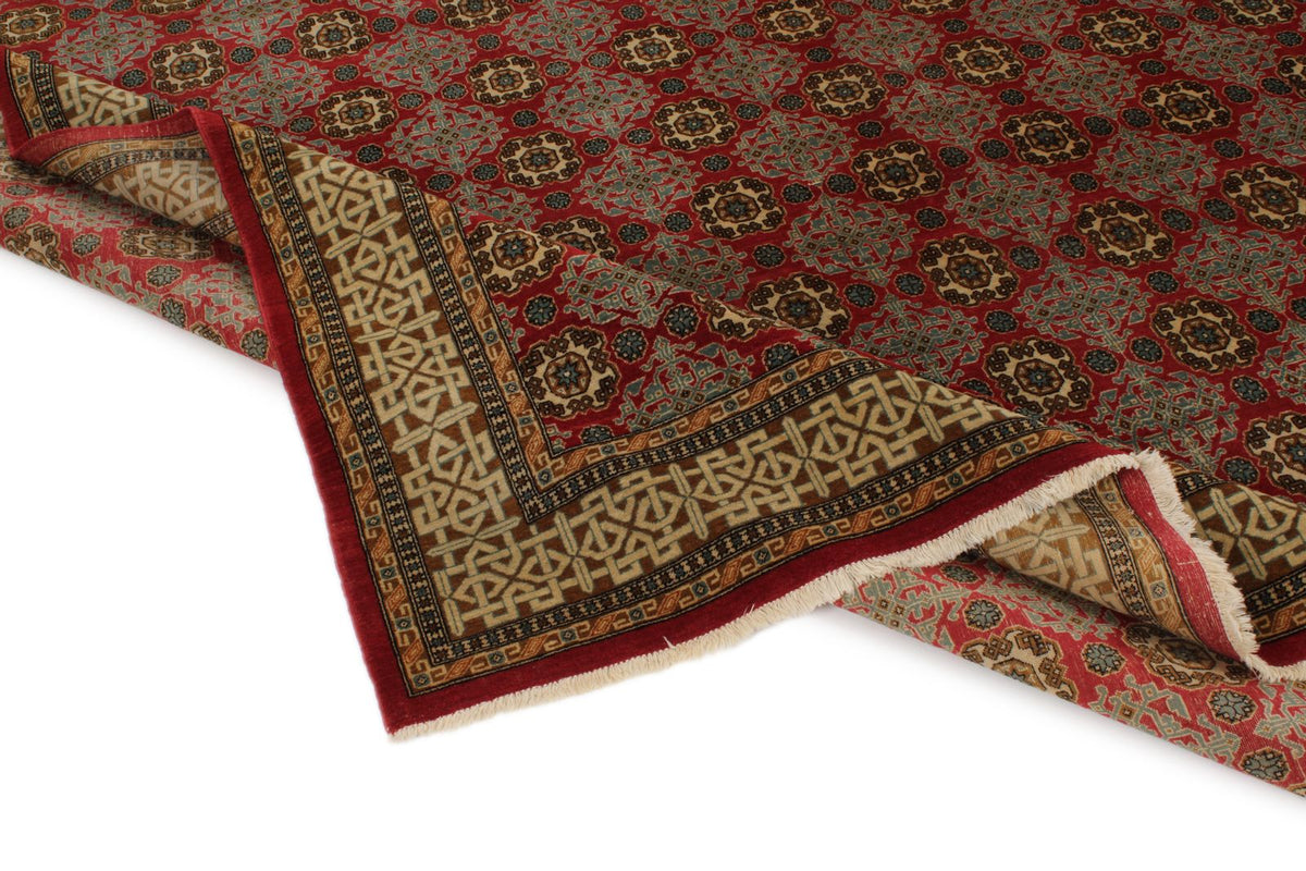 10x13 Red and Ivory Turkish Silk Rug