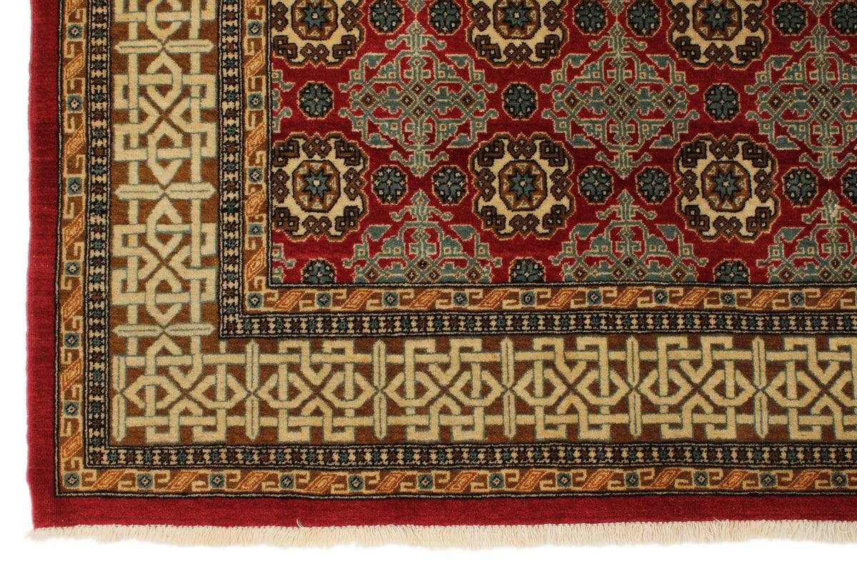 10x13 Red and Ivory Turkish Silk Rug