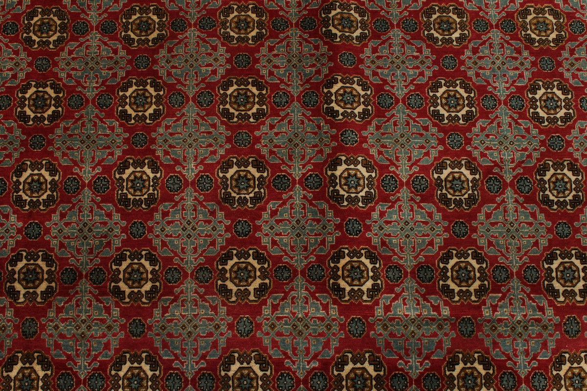 10x13 Red and Ivory Turkish Silk Rug