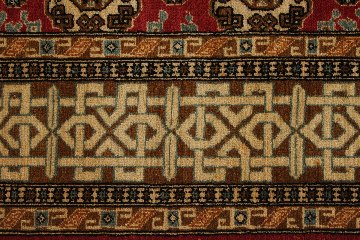 10x13 Red and Ivory Turkish Silk Rug
