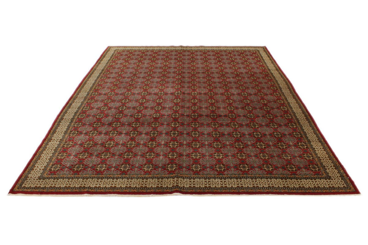 10x13 Red and Ivory Turkish Silk Rug