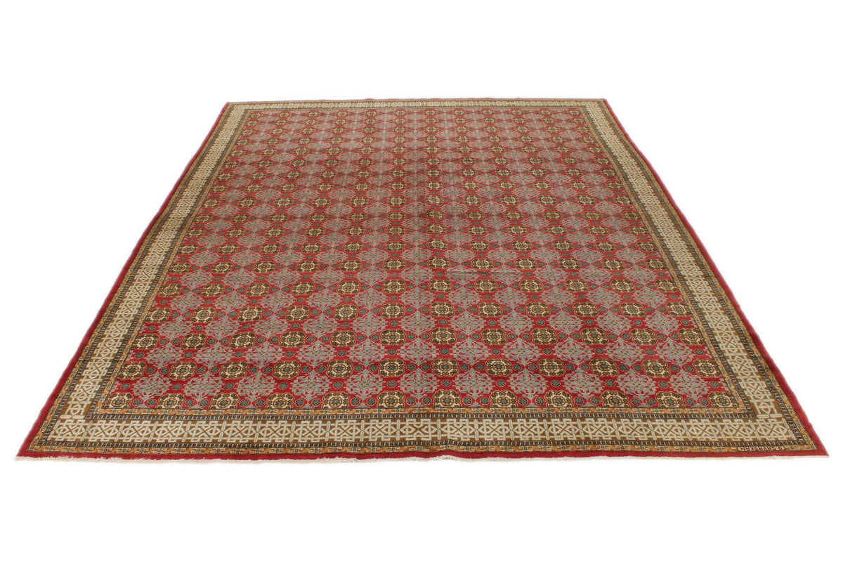 10x13 Red and Ivory Turkish Silk Rug