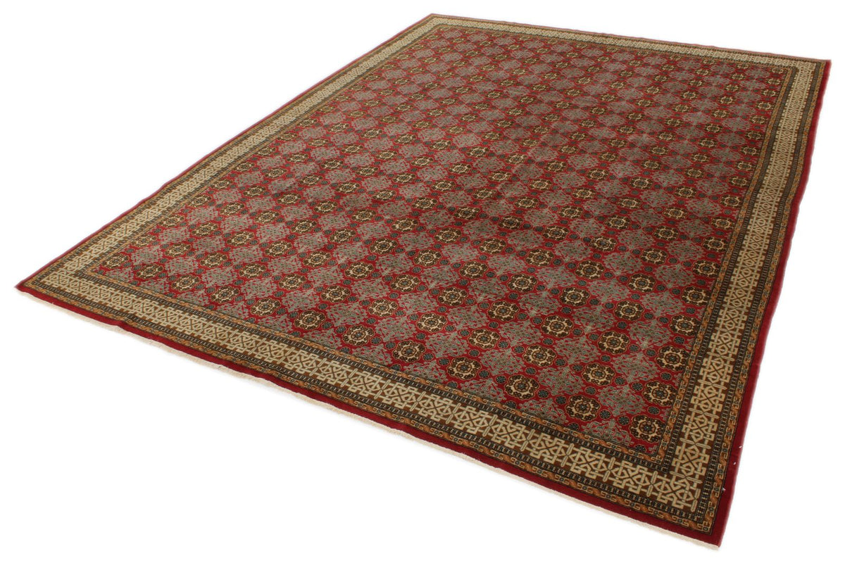 10x13 Red and Ivory Turkish Silk Rug