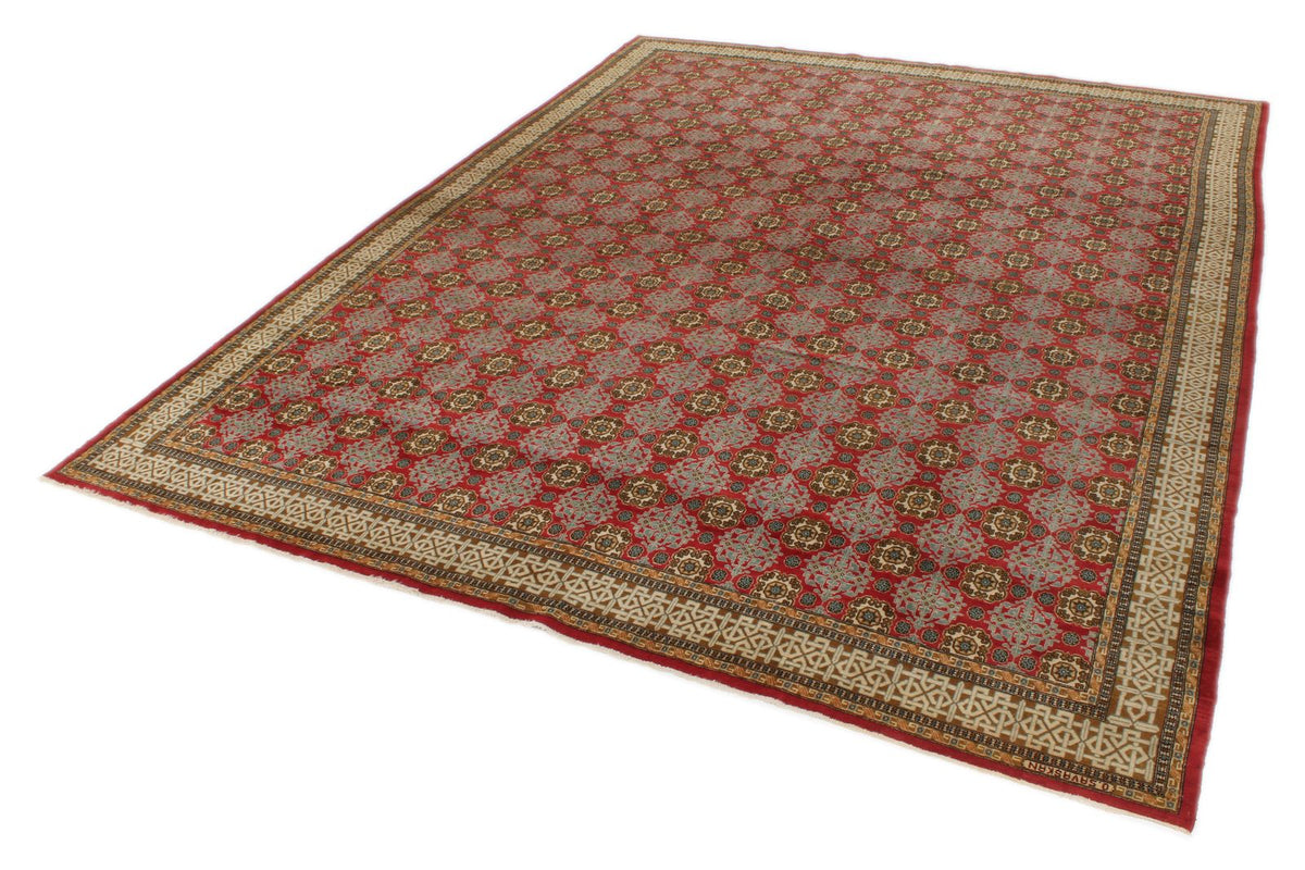10x13 Red and Ivory Turkish Silk Rug