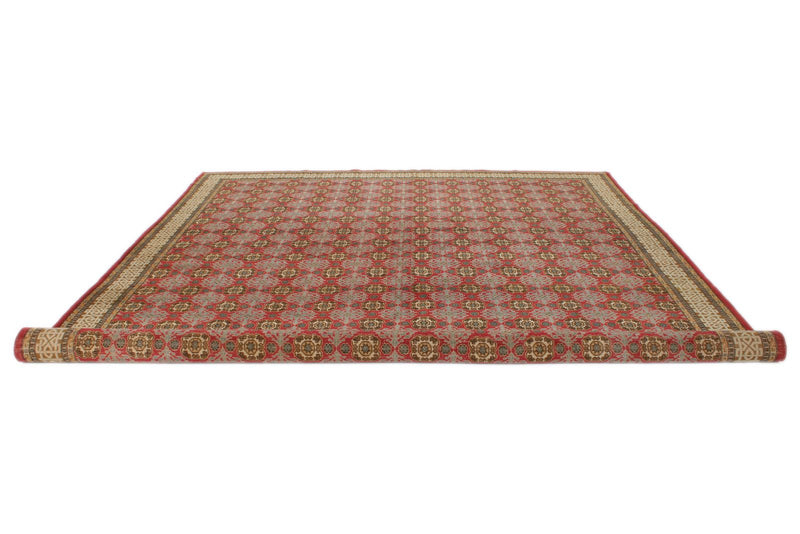 10x13 Red and Ivory Turkish Silk Rug