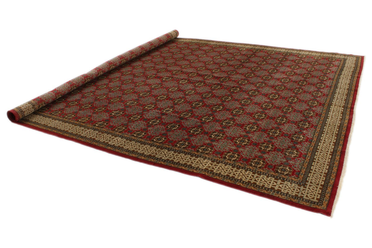 10x13 Red and Ivory Turkish Silk Rug