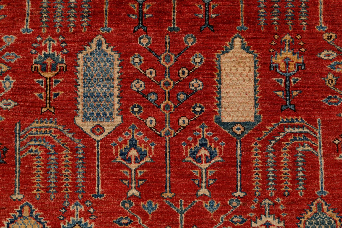 8x11 Beige and Red Kazak Tribal Rug