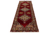 3x11 Red and Ivory Turkish Traditional Runner