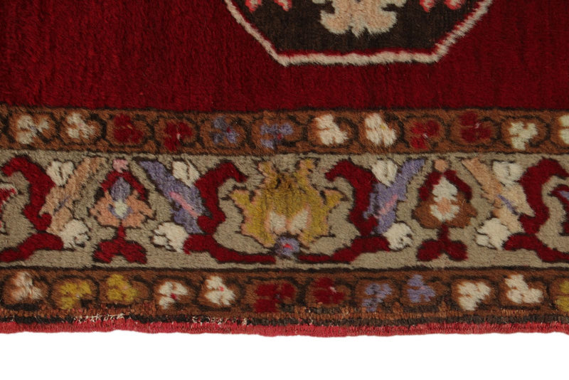 3x11 Red and Ivory Turkish Traditional Runner