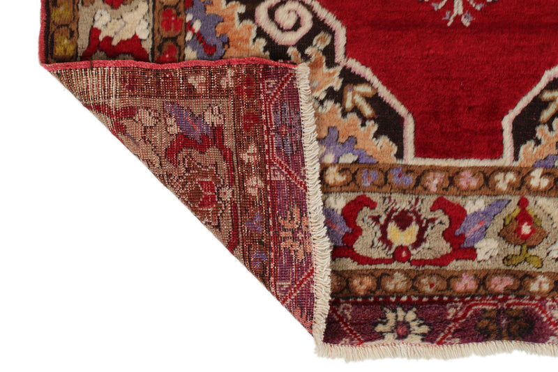 3x11 Red and Ivory Turkish Traditional Runner