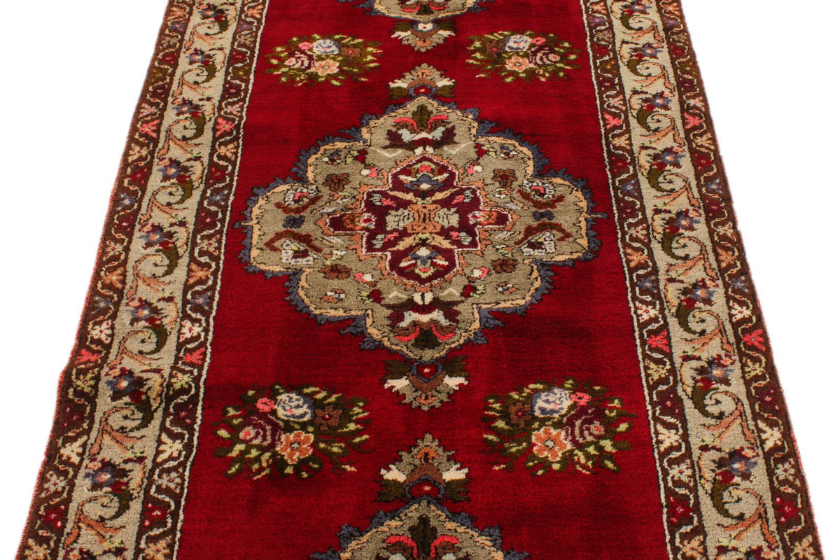 3x12 Red and Beige Turkish Traditional Runner