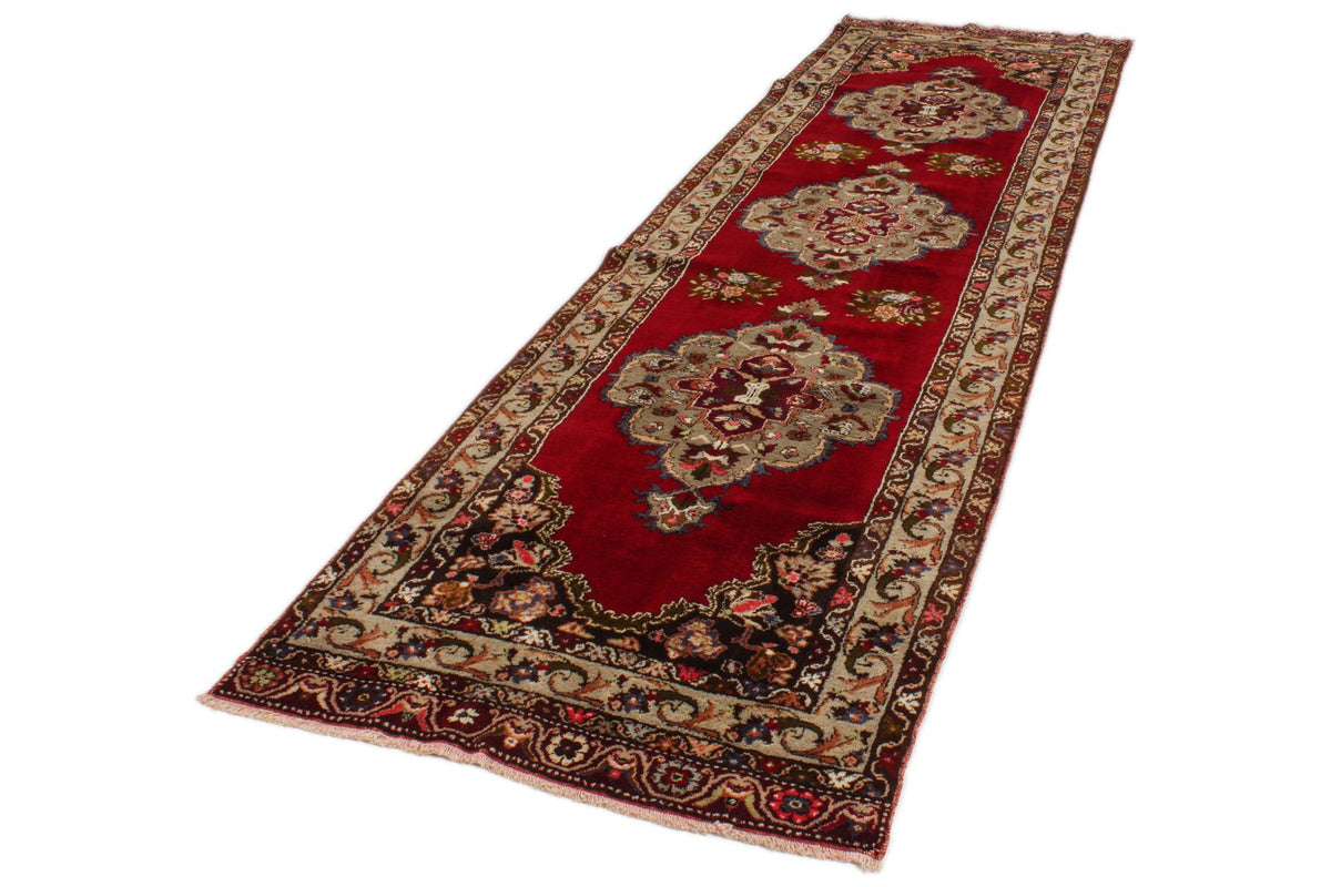 3x12 Red and Beige Turkish Traditional Runner