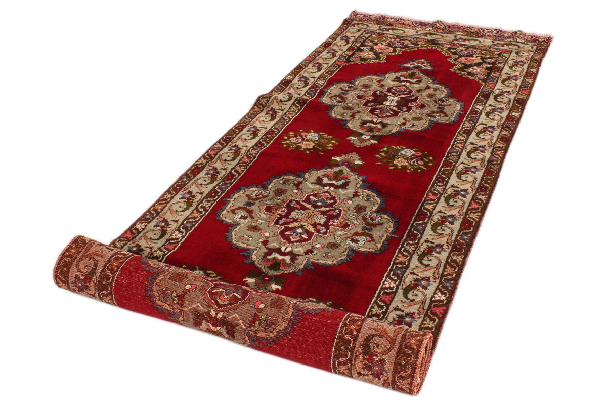 3x12 Red and Beige Turkish Traditional Runner