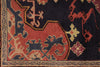 4x4 Navy and Red Anatolian Tribal Rug