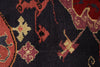 4x4 Navy and Red Anatolian Tribal Rug