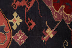 4x4 Navy and Red Anatolian Tribal Rug