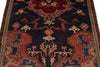 4x4 Navy and Red Anatolian Tribal Rug