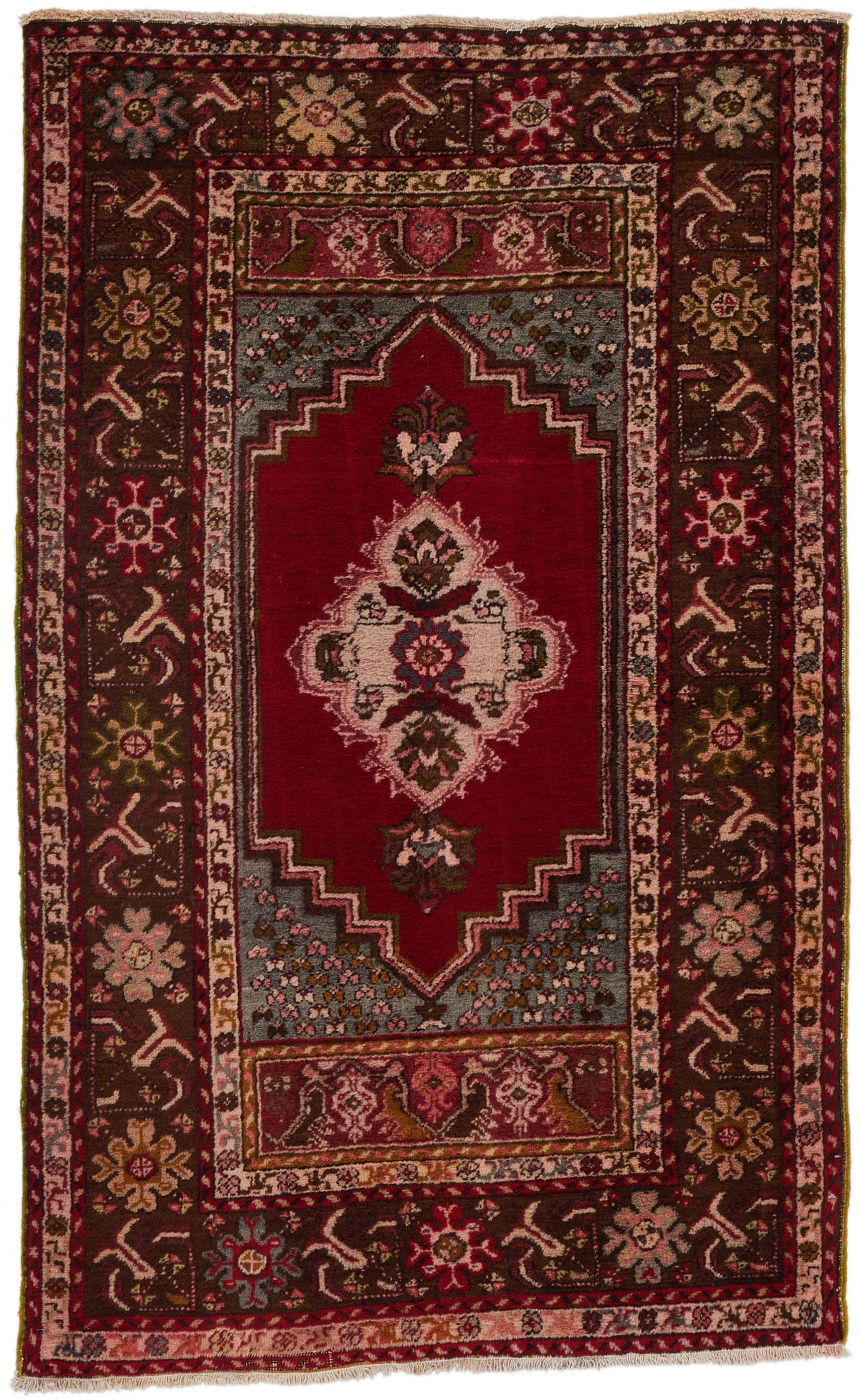4x6 Red and Brown Turkish Tribal Rug