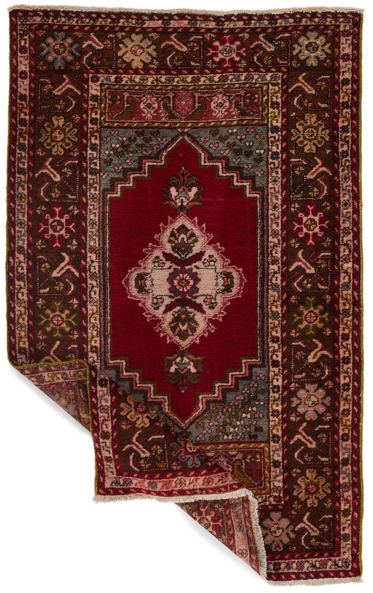 4x6 Red and Brown Turkish Tribal Rug