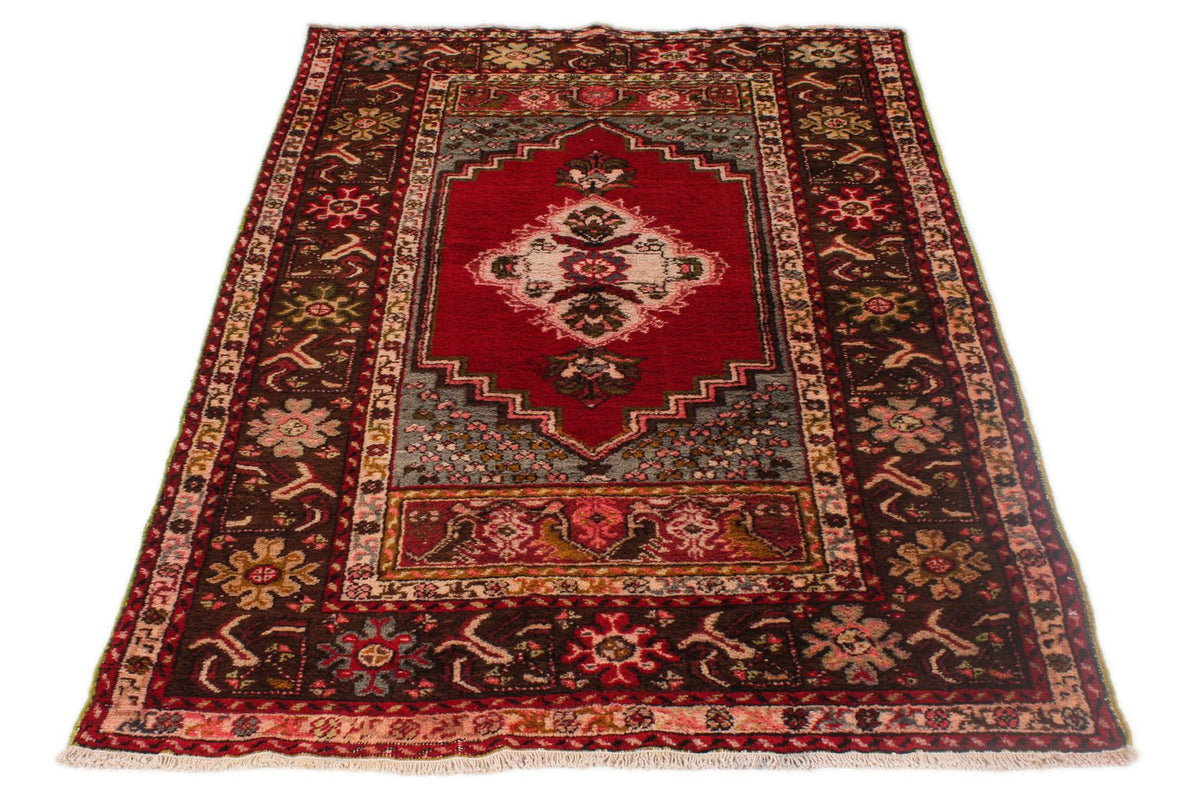 4x6 Red and Brown Turkish Tribal Rug