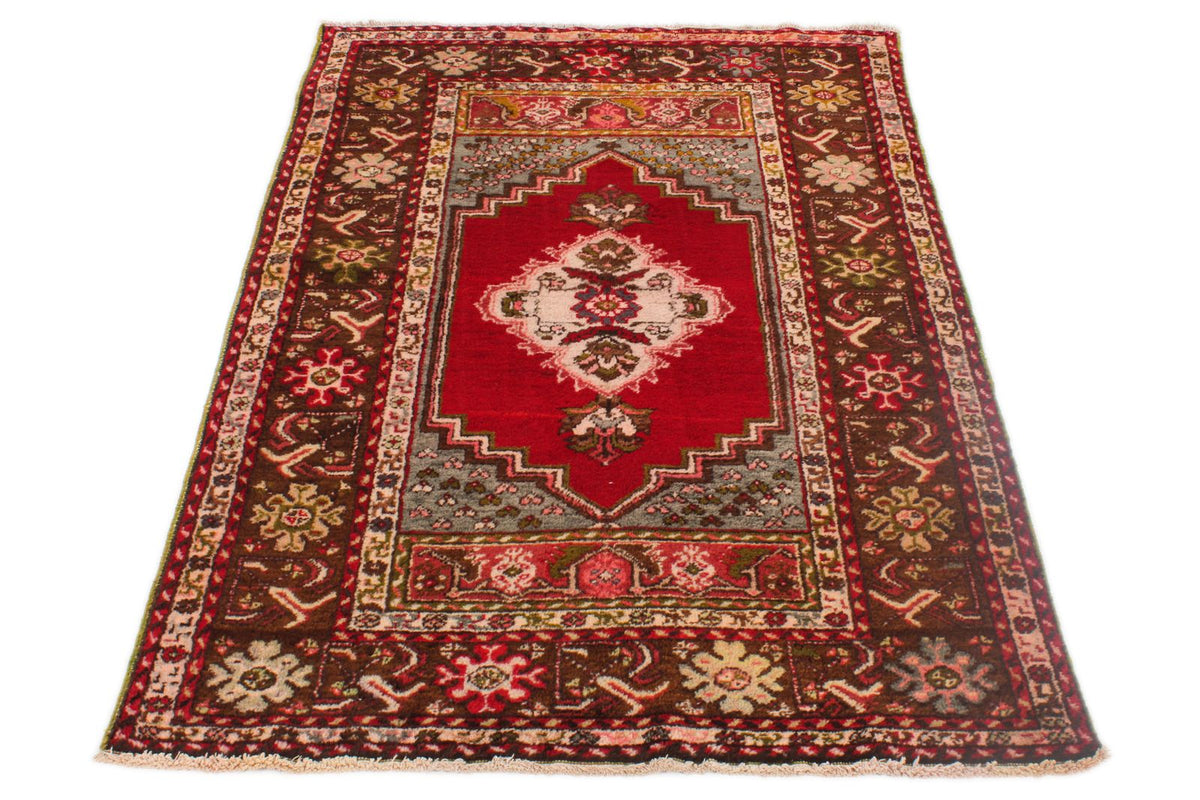4x6 Red and Brown Turkish Tribal Rug