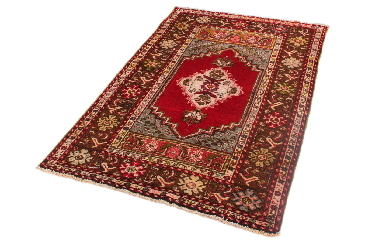 4x6 Red and Brown Turkish Tribal Rug