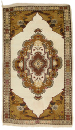 3x5 Brown and Beige Turkish Milas Rug