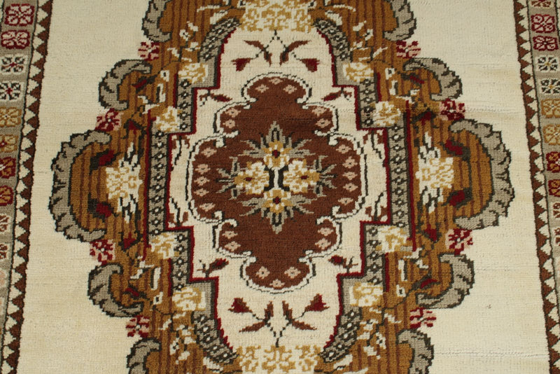3x5 Brown and Beige Turkish Milas Rug