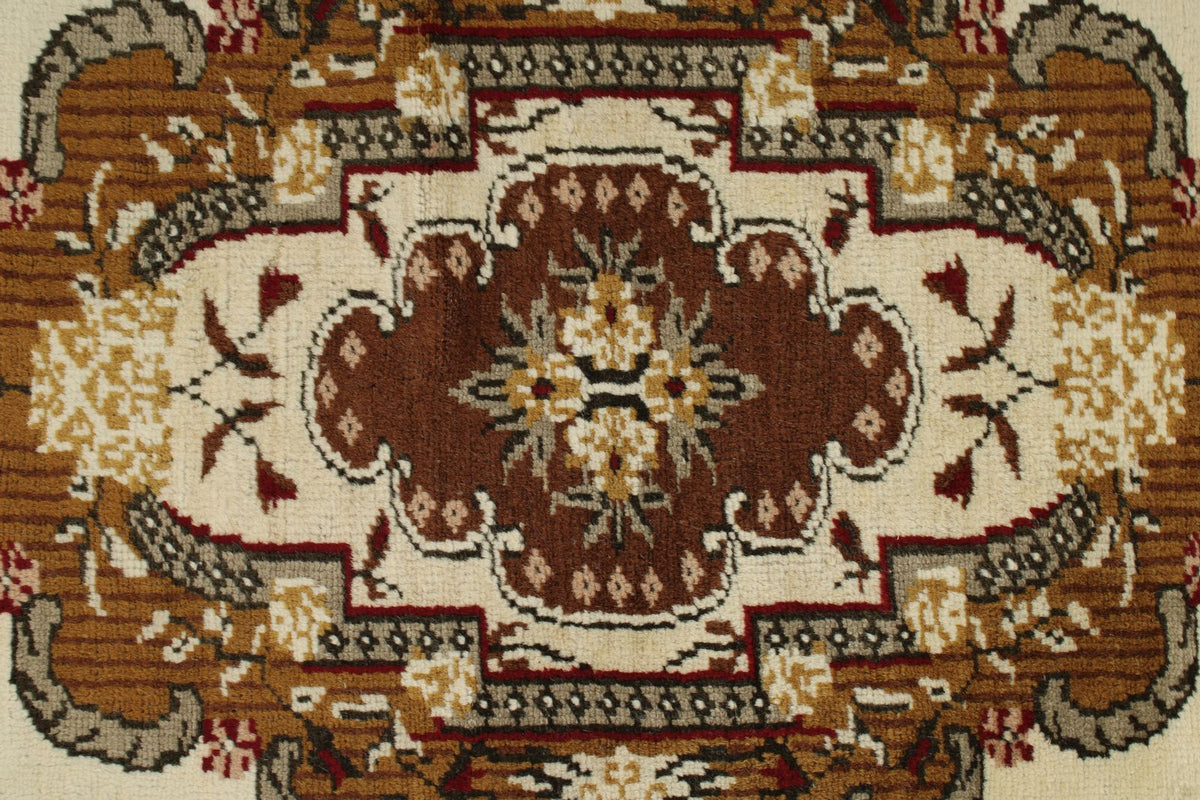 3x5 Brown and Beige Turkish Milas Rug