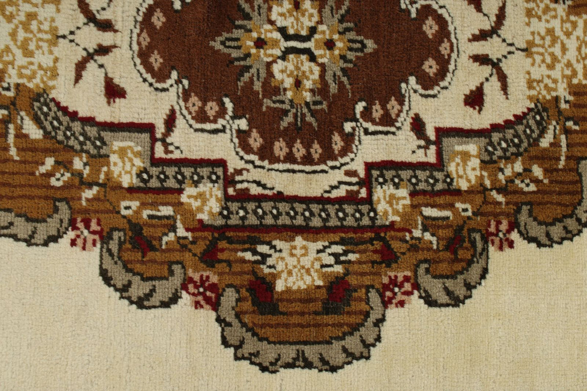 3x5 Brown and Beige Turkish Milas Rug