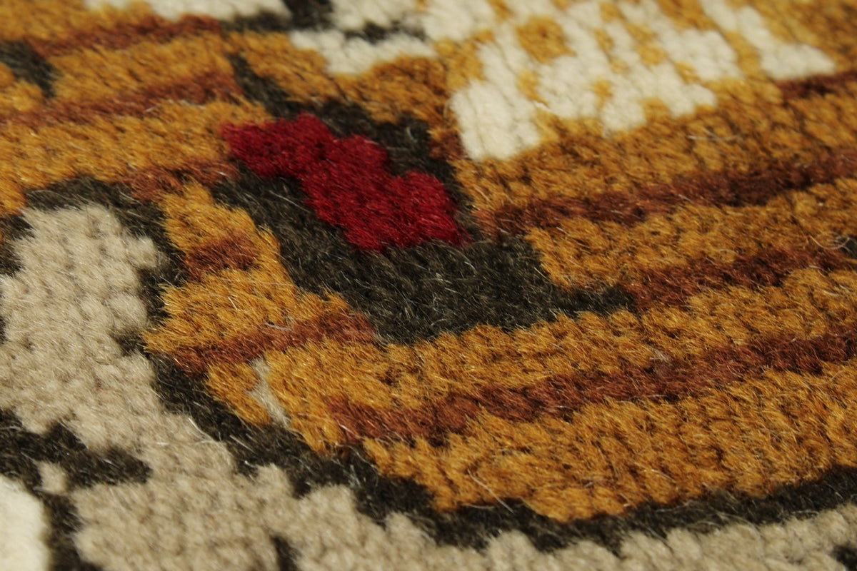 3x5 Brown and Beige Turkish Milas Rug