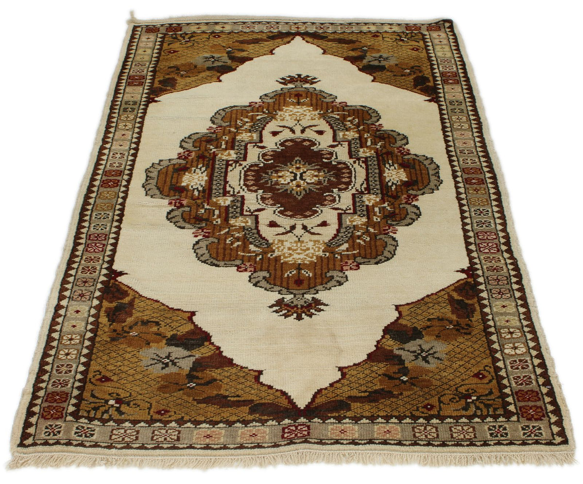 3x5 Brown and Beige Turkish Milas Rug