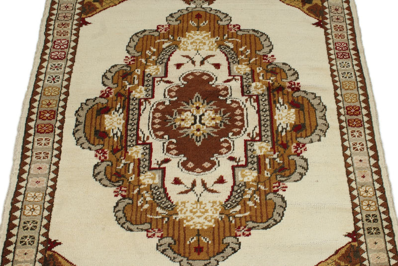 3x5 Brown and Beige Turkish Milas Rug