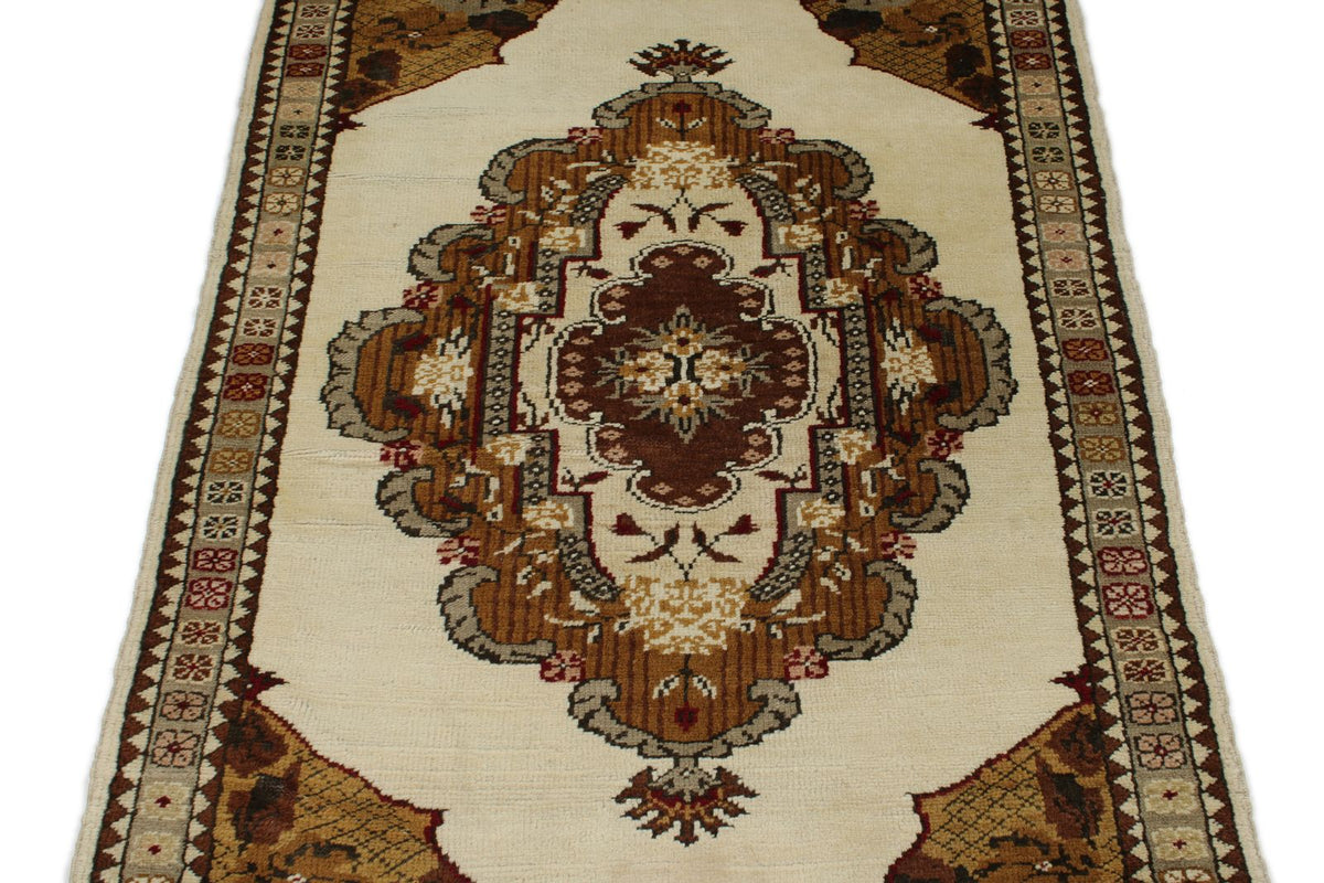 3x5 Brown and Beige Turkish Milas Rug