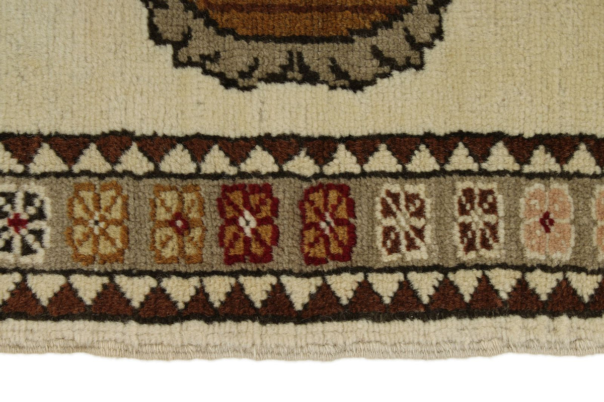 3x5 Brown and Beige Turkish Milas Rug