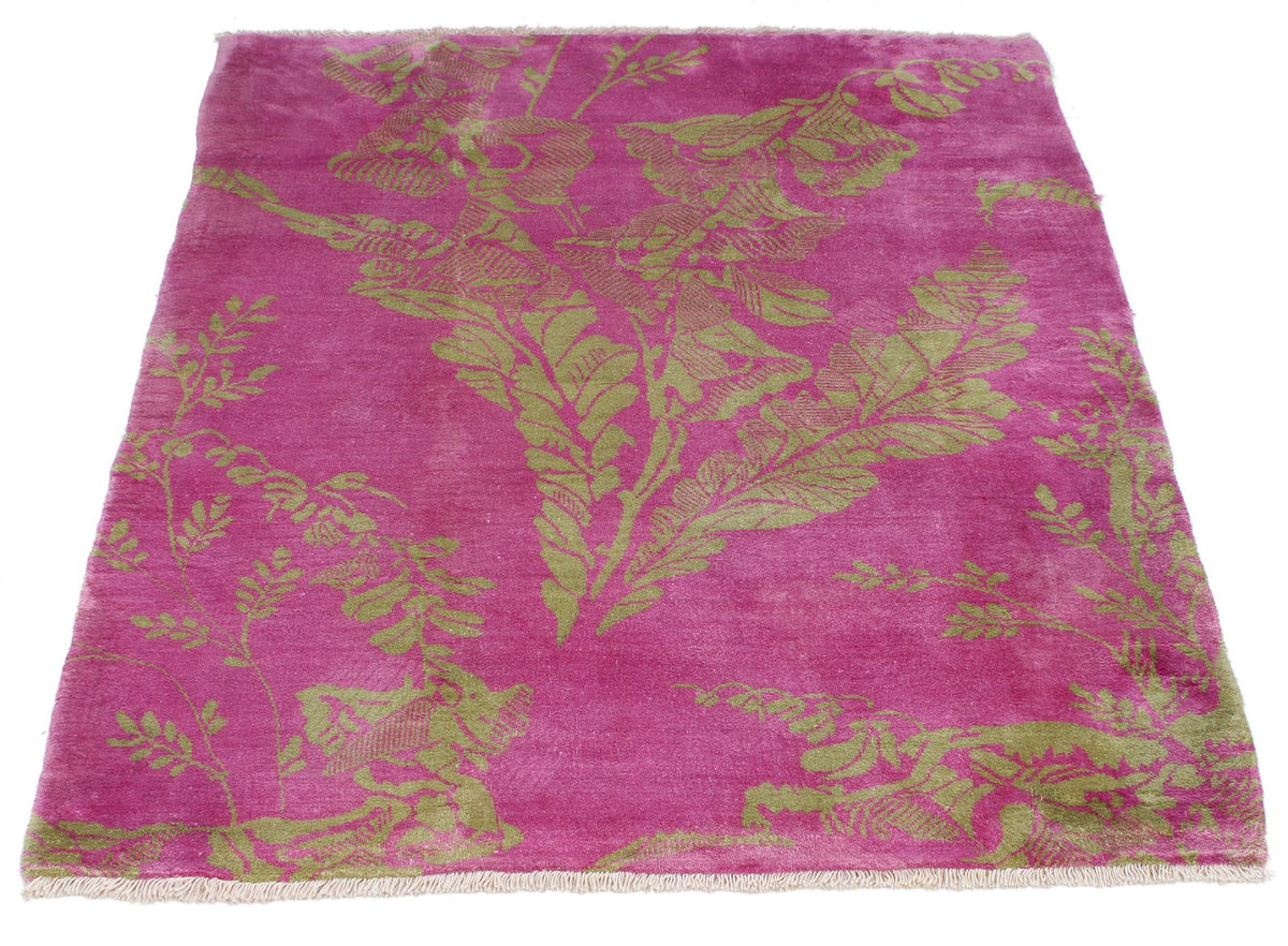 3x4 Pink and Green Modern Contemporary Rug