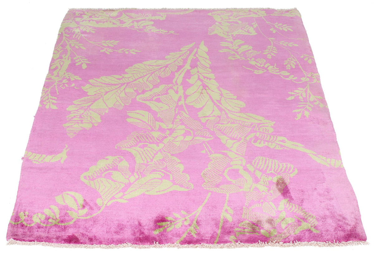 3x4 Pink and Green Modern Contemporary Rug
