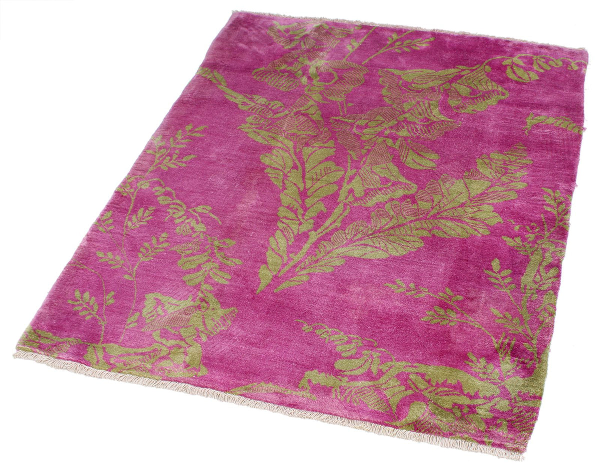 3x4 Pink and Green Modern Contemporary Rug