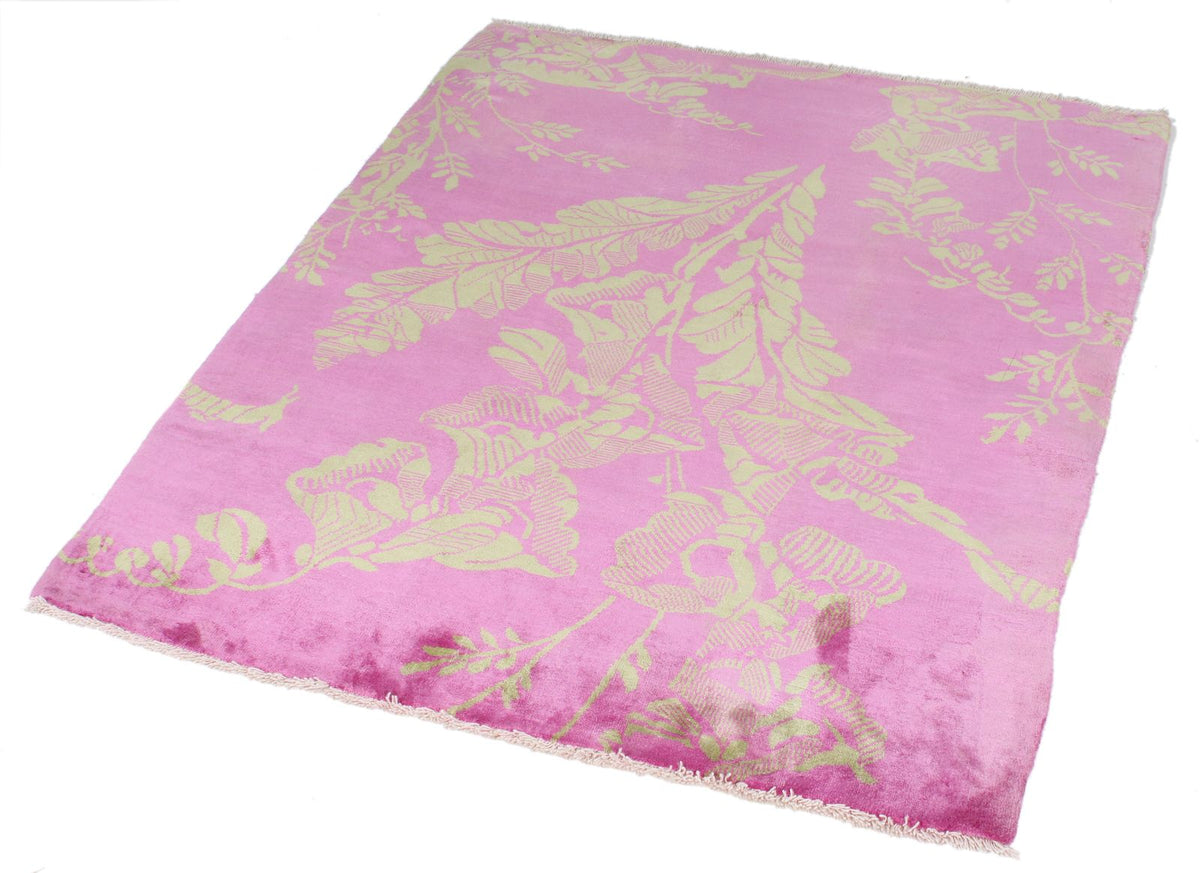 3x4 Pink and Green Modern Contemporary Rug