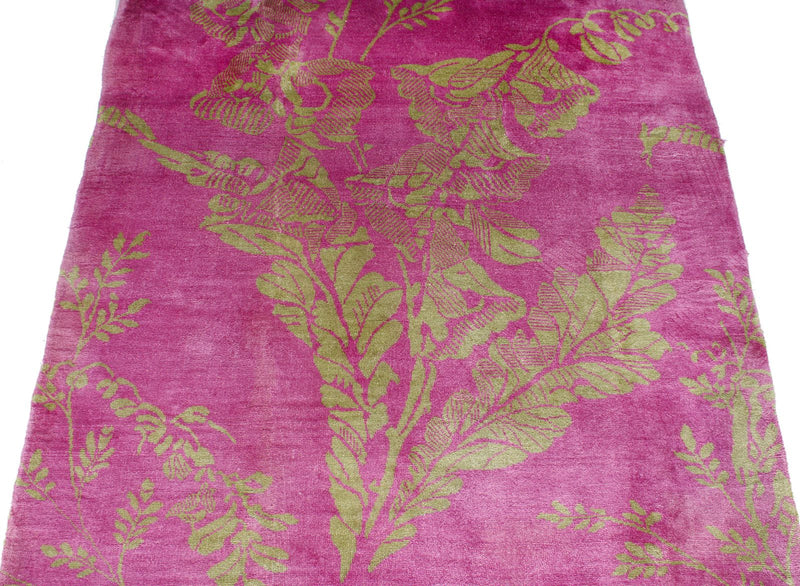 3x4 Pink and Green Modern Contemporary Rug