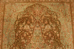 6x9 Green and Brown Turkish Traditional Rug