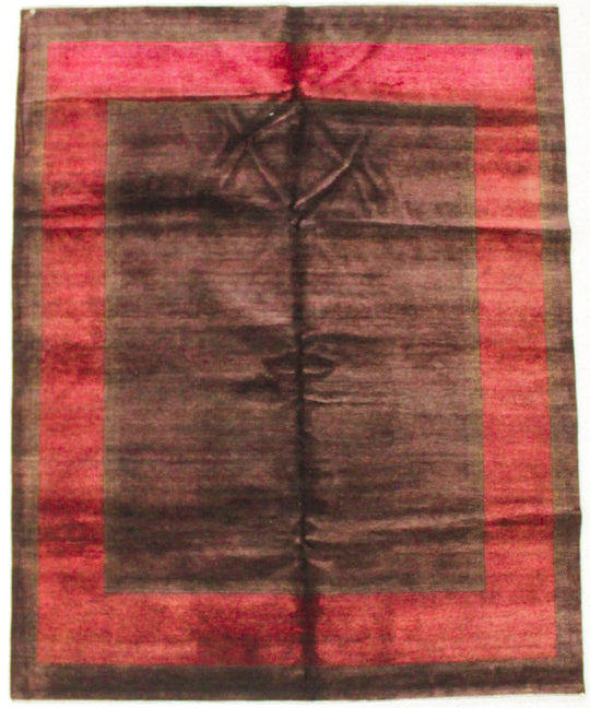 7x9 Brown and multicolor Modern Contemporary Rug